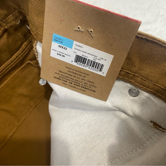 NWT Craftsman Men's Double Knee Canvas Carpenter Workwear Pants 40 x 32 - Picture 6 of 11